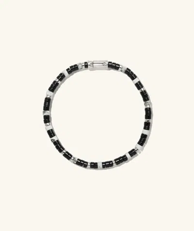 Mejuri Colosseum Beaded Bracelet In Black