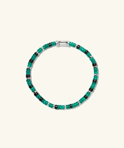Mejuri Colosseum Beaded Bracelet In Green