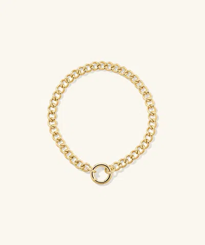 Mejuri Curb Chain Charm Bracelet In Yellow
