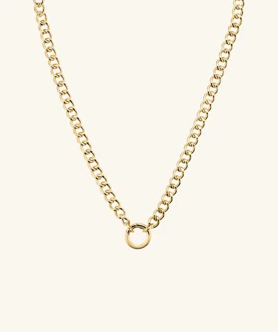 Mejuri Curb Chain Charm Necklace In Brown
