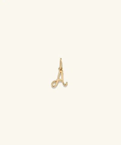 Mejuri Cursive Letter Charm In Yellow