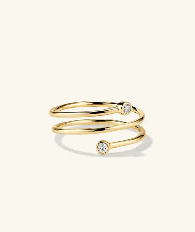 Mejuri Diamond Coil Ring In White