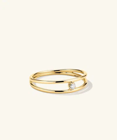 Mejuri Diamond Double Stacker Ring In Gold