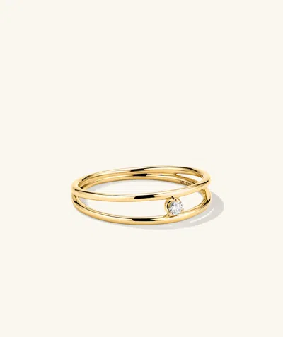 Mejuri Diamond Double Stacker Ring In Yellow
