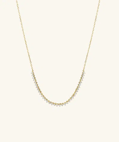 Mejuri Diamond Half Tennis Necklace In Yellow
