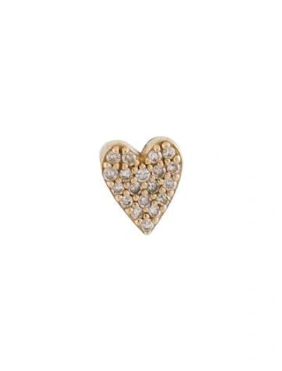 Pre-owned Mejuri Diamond Heart Flat Back Single Stud Earring In Multicolor