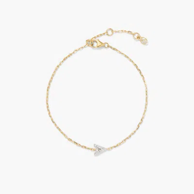 Mejuri Diamond Letter Bracelet In White