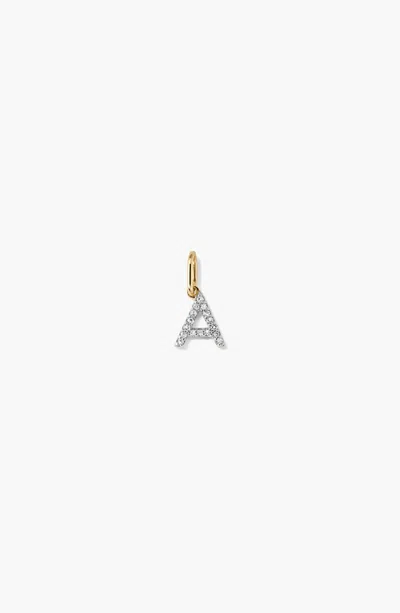 Mejuri Diamond Letter Charm In Metallic