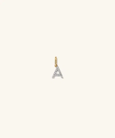 Mejuri Diamond Letter Charm In White
