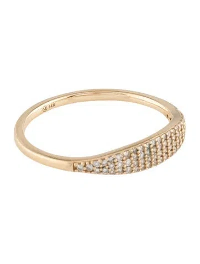 Pre-owned Mejuri Diamond Pave Slim Signet In Multicolor