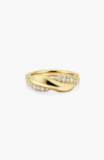 Mejuri Dôme Brioche Pavé Lab Grown Sapphire Ring In White
