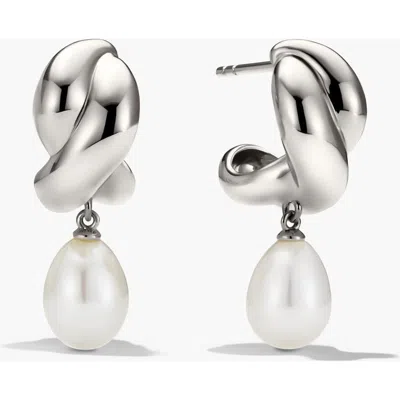 Mejuri Dôme Brioche Pearl Drop Earring In Neutral