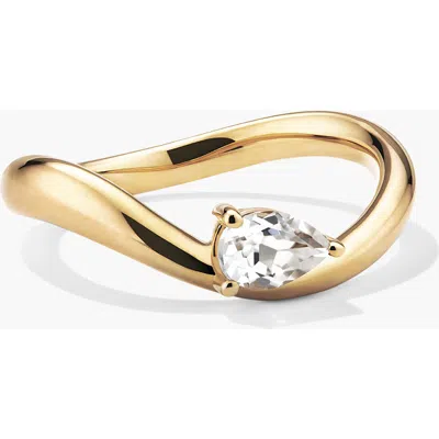 Mejuri Dôme Figure Balance Ring In Gold/white Sapphire