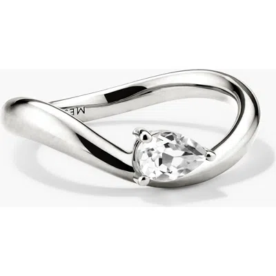 Mejuri Dôme Figure Balance Ring In Silver/white Sapphire