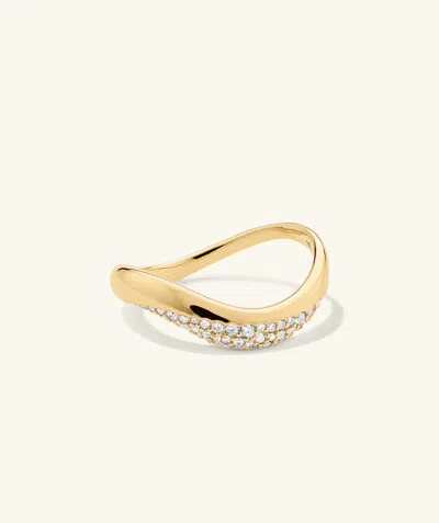 Mejuri Dome Figure Diamond Dipped Ring In Gold