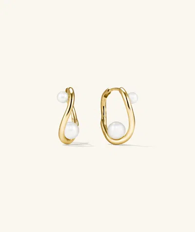 Mejuri Dôme Figure Pearl Hoops