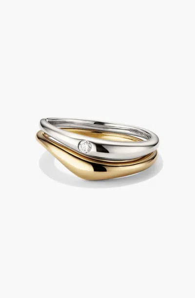 Mejuri Dôme Nesting Ring Set In Silver/gold Vermeil