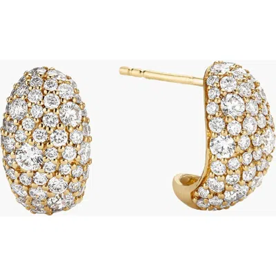 Mejuri Dôme Pavé Lab Grown Diamond Huggie Hoop Earrings In Yellow Gold