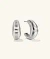 Mejuri Dome Texture Large Hoops Silver In Silver