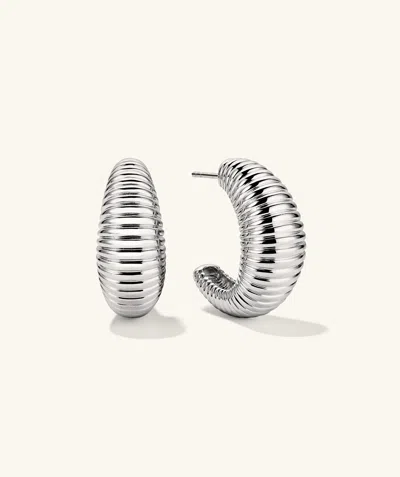Mejuri Dome Texture Large Hoops Silver
