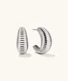 Mejuri Dome Texture Large Hoops Silver In Silver