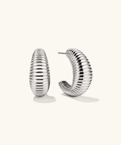 Mejuri Dome Texture Large Hoops Silver