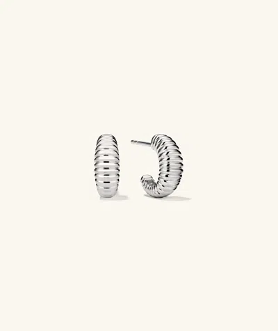 Mejuri Dome Texture Small Hoops Silver