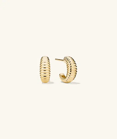 Mejuri Dome Texture Small Hoops In Vermeil