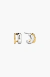 Mejuri Duet Mixed Huggie Hoops In Metallic