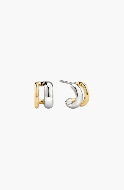 Mejuri Duet Mixed Huggie Hoops In Metallic