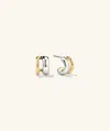 Mejuri Duet Mixed Huggie Hoops In Vermeil