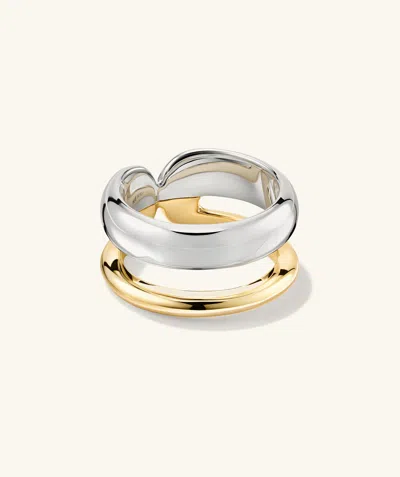 Mejuri Duet Mixed Ring In White