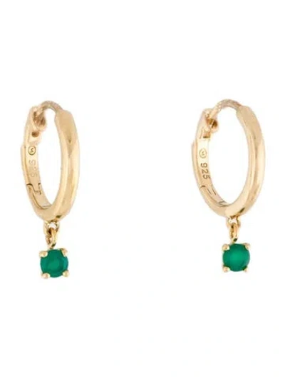 Pre-owned Mejuri Dyed Chalcedony Drop Hoop Earrings In Multi