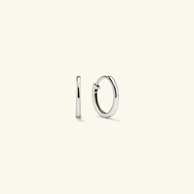 Mejuri Easy Huggie Hoops White Gold In Silver