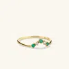 Mejuri Emerald And Diamond Wishbone Ring In Green