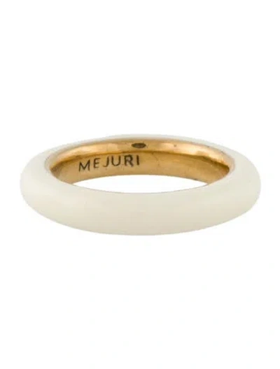 Pre-owned Mejuri Enamel Dome Band In Neutrals