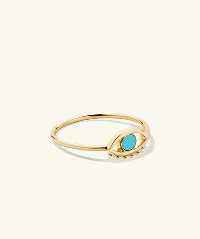 Mejuri Evil Eye Turquoise Ring In Gold