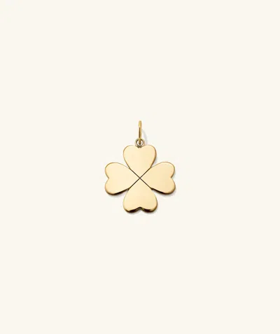 Mejuri Flat Clover Charm In Yellow
