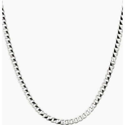 Mejuri Flat Curb Chain Necklace In Sterling Silver