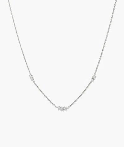 Mejuri Floating Lab Grown Sapphire Necklace In White