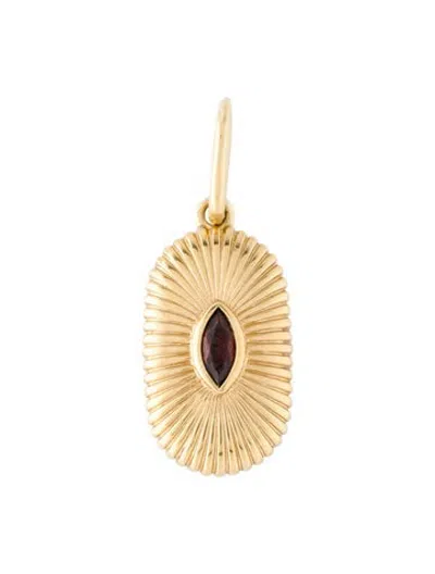 Pre-owned Mejuri Garnet Evil Eye Charm, 1" In Multicolor