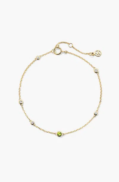 Mejuri Gemstone Station Bracelet In Gold