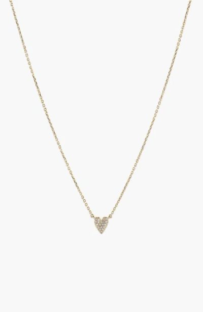 Mejuri Heart Pavé Diamond Necklace In Brown
