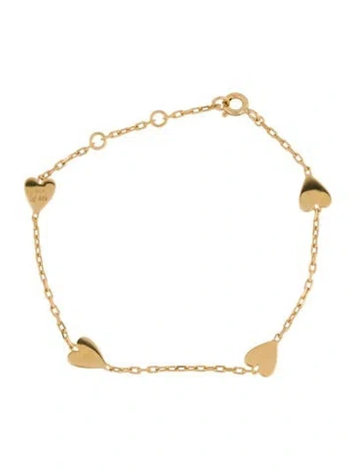 Pre-owned Mejuri Heart Station Bracelet, 6.75" In Multicolor