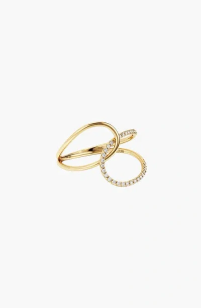 Mejuri Interconnected Loop Pavé Diamond Ring In Gold