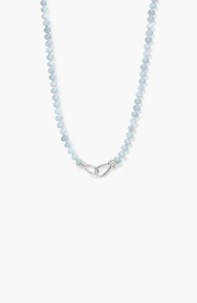 Mejuri Isla Adjustable Lariat Necklace In Aquamarine/dyed Jade