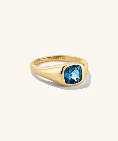 Mejuri Jude Pinky Signet Ring In Blue