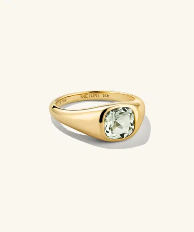Mejuri Jude Pinky Signet Ring In Green