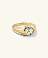 Mejuri Jude Pinky Signet Ring In Green