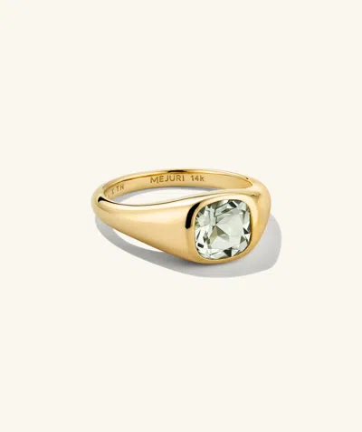 Mejuri Jude Pinky Signet Ring In Green